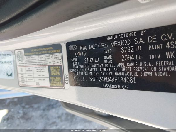 2019 KIA FORTE LXS