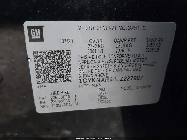 2020 CADILLAC XT5 FWD LUXURY