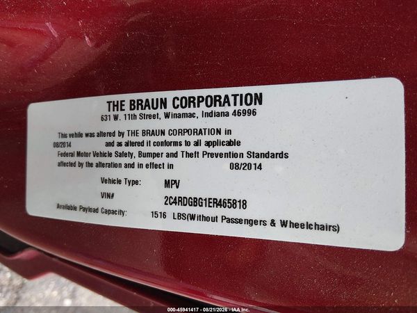 2014 DODGE GRAND CARAVAN AMERICAN VALUE PKG — I9