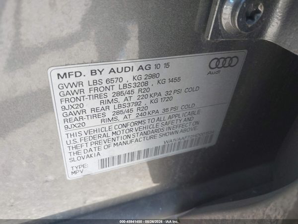 2017 AUDI Q7 3.0T PREMIUM