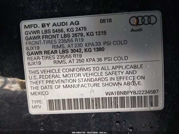 2018 AUDI Q5 — I9