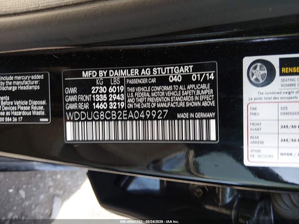 2014 MERCEDES-BENZ S 550 S550