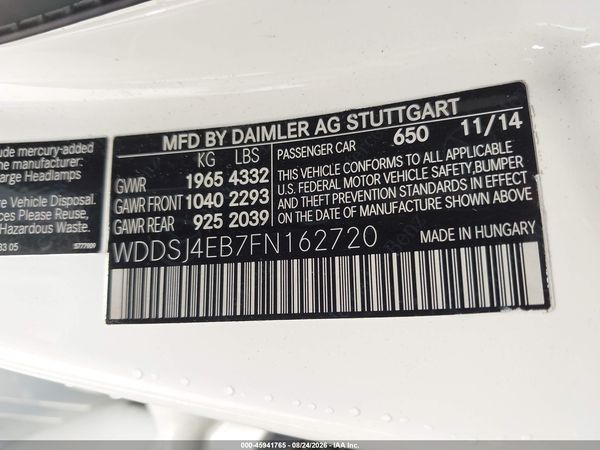 2015 MERCEDES-BENZ CLA 250 CLA250