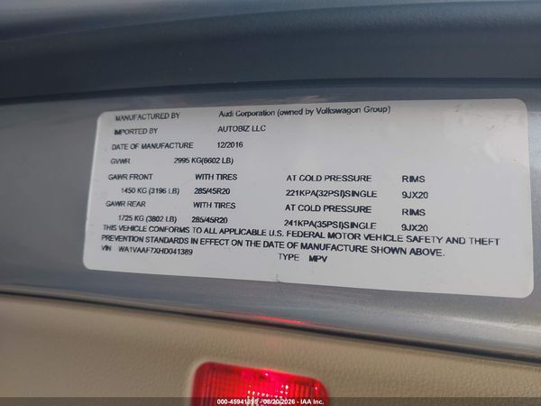 2017 AUDI Q7 3.0T PREMIUM