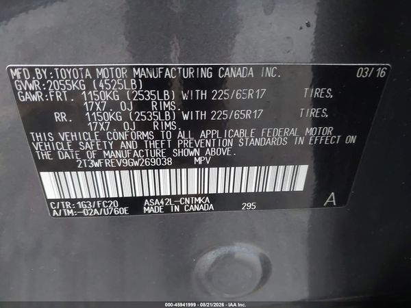2016 TOYOTA RAV4 XLE