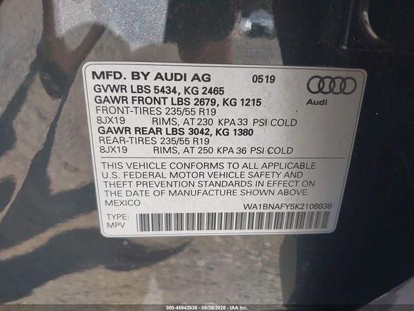 2019 AUDI Q5 45 PREMIUM