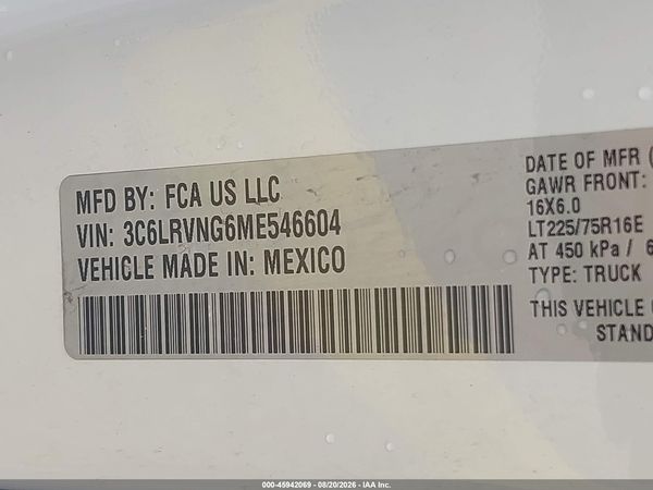 2021 RAM PROMASTER 1500 LOW ROOF 118 WB