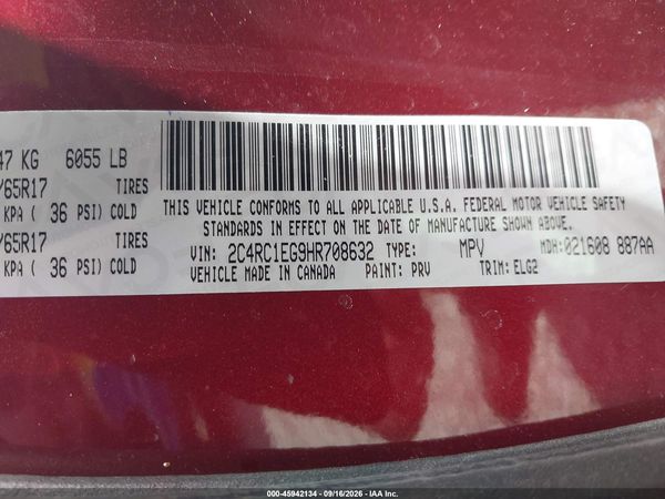2017 CHRYSLER PACIFICA TOURING-L PLUS — I9