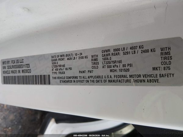 2025 RAM PROMASTER 2500