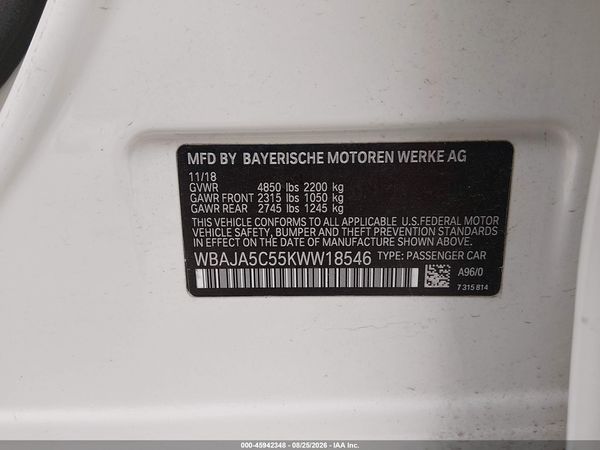 2019 BMW 530I