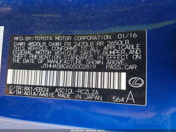 2016 LEXUS RC 200T