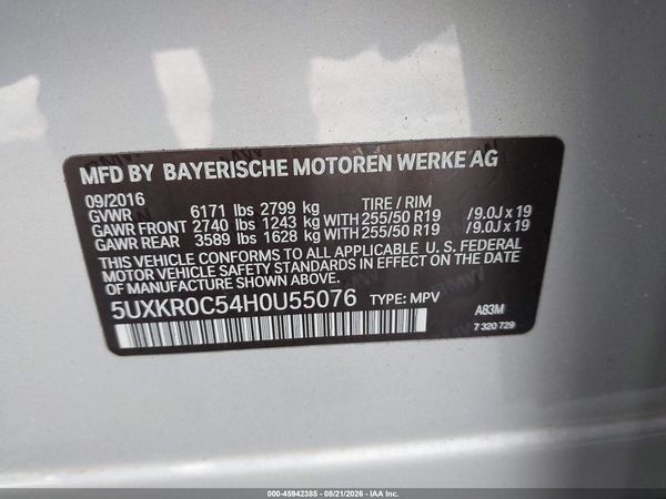 2017 BMW X5 XDRIVE35I — I9