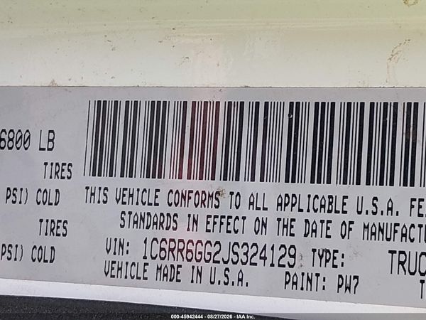2018 RAM 1500 SLT  4X2 6'4 BOX