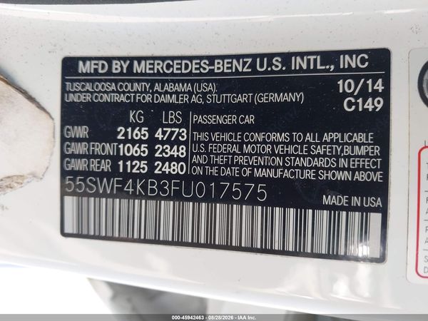 2015 MERCEDES-BENZ C 300 LUXURY 4MATIC