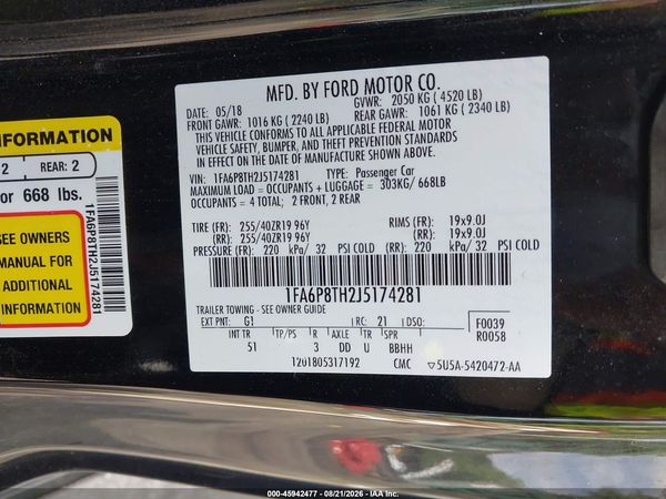 2018 FORD MUSTANG ECOBOOST