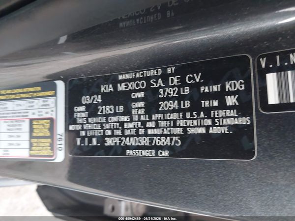 2024 KIA FORTE LXS