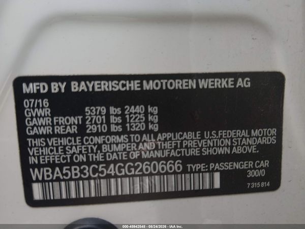 2016 BMW 535I XDRIVE