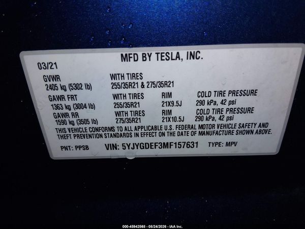 2021 TESLA MODEL Y