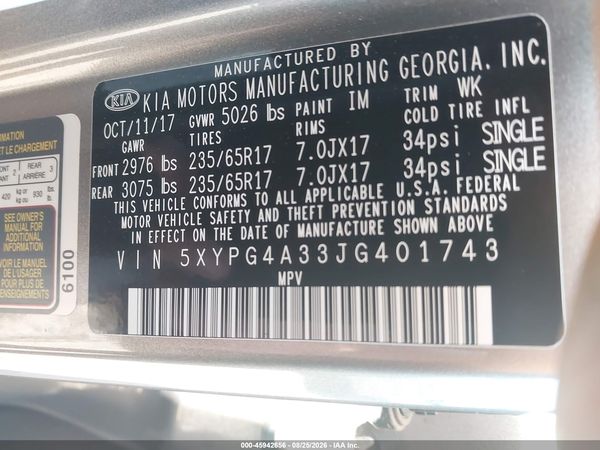 2018 KIA SORENTO 2.4L LX