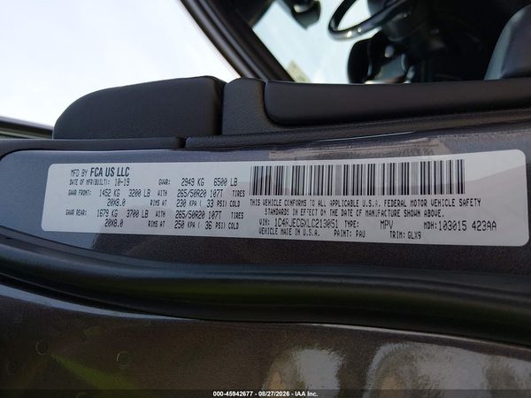 2020 JEEP GRAND CHEROKEE OVERLAND 4X2