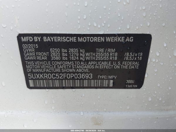 2015 BMW X5 XDRIVE35I — I9
