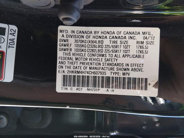 2012 HONDA CR-V EX-L