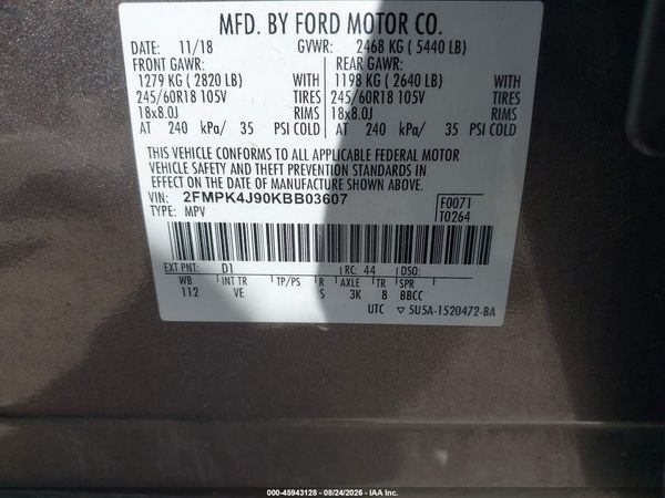 2019 FORD EDGE SEL