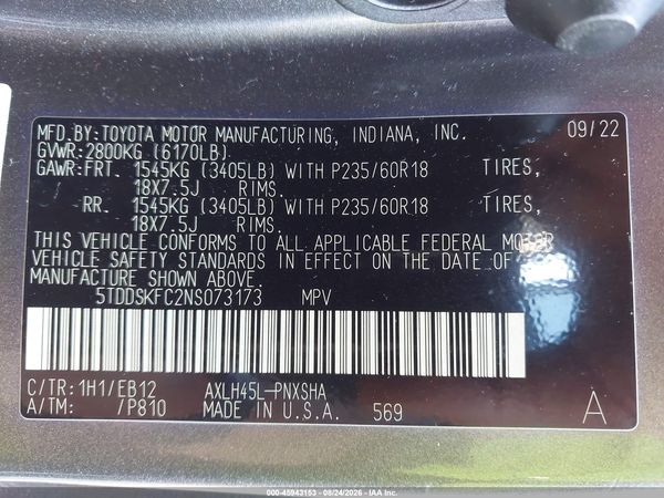 2022 TOYOTA SIENNA XSE — I9