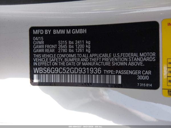 2016 BMW M6 — I9