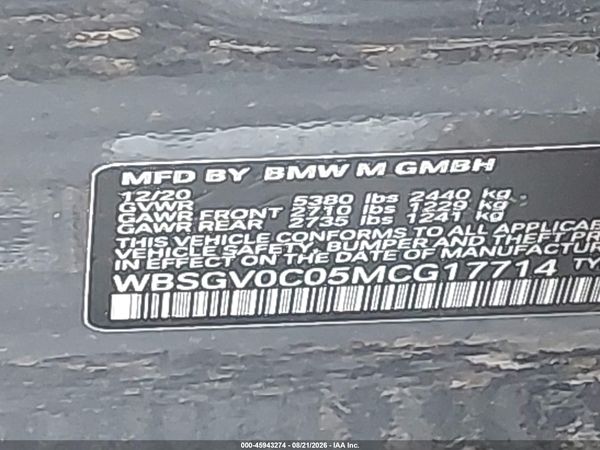 2021 BMW M8 GRAN COUPE M8 GC/M8 Competition GC