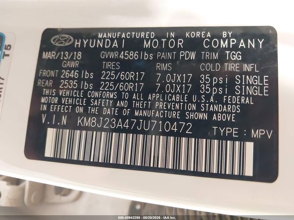 2018 HYUNDAI TUCSON SE