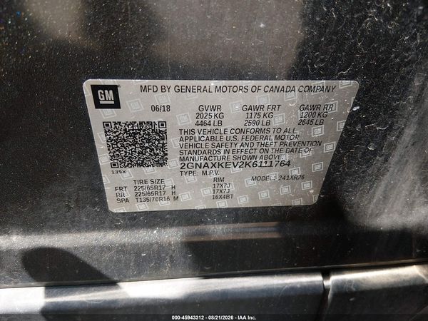 2019 CHEVROLET EQUINOX LT — I9