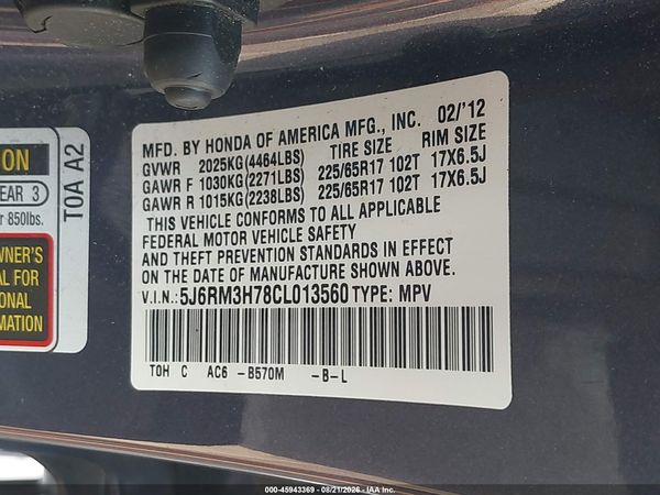 2012 HONDA CR-V EX-L