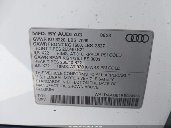 2024 AUDI Q8 E-TRON S LINE PRESTIGE QUATTRO — I9