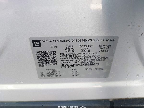 2019 CHEVROLET EQUINOX LS — I9