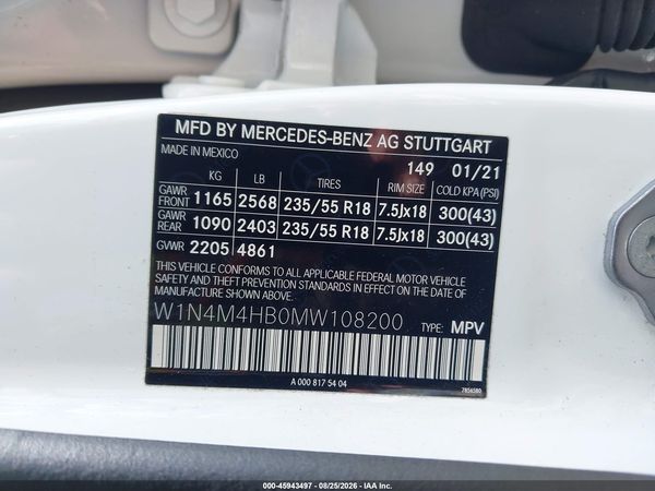 2021 MERCEDES-BENZ GLB 250 4MATIC