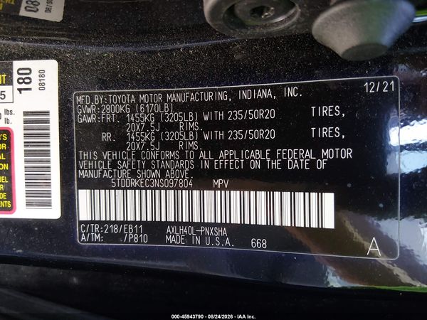 2022 TOYOTA SIENNA XSE — I9