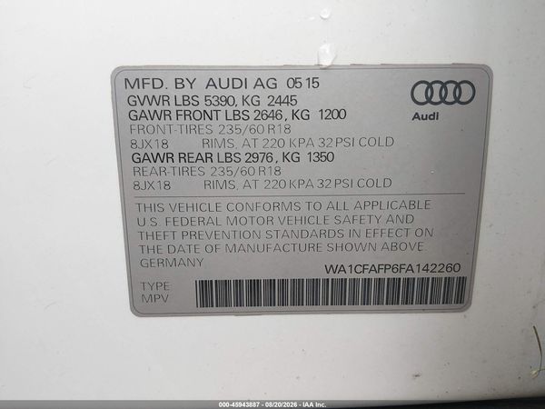 2015 AUDI Q5 2.0T PREMIUM