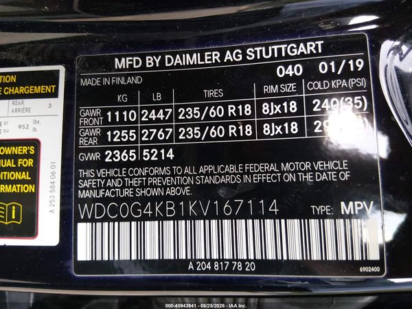 2019 MERCEDES-BENZ GLC 300 4MATIC