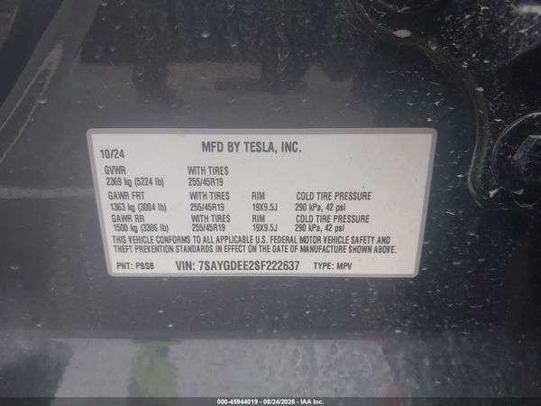 2025 TESLA MODEL Y