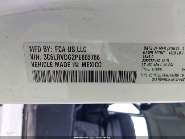 2023 RAM PROMASTER 2500 HIGH ROOF 159 WB