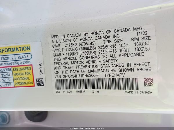 2023 HONDA CR-V EX-L AWD — I9