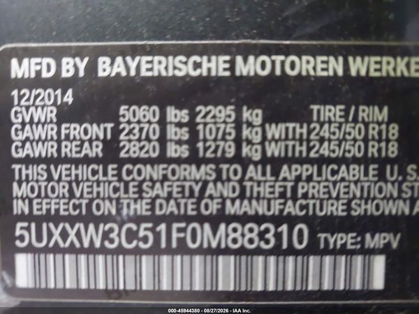 2015 BMW X4 XDRIVE28I — I9