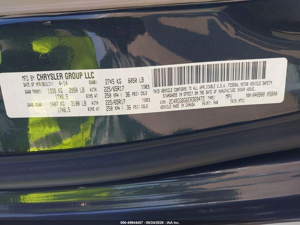 2014 DODGE GRAND CARAVAN SE 30TH ANNIVERSARY