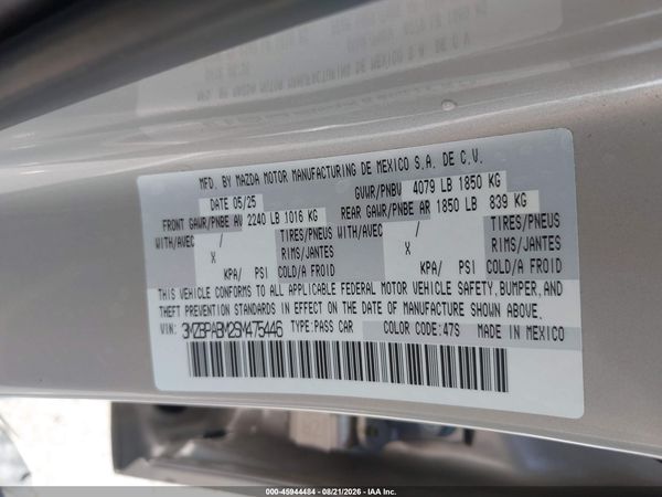 2025 MAZDA MAZDA3 2.5 S SELECT SPORT