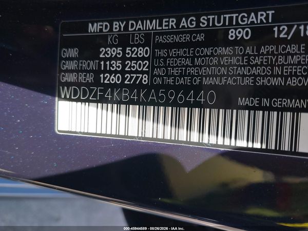 2019 MERCEDES-BENZ E 300 4MATIC — I9