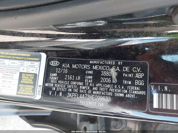 2017 KIA FORTE LX