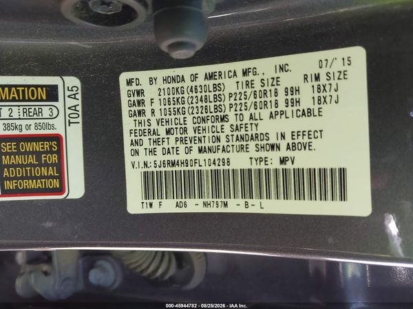 2015 HONDA CR-V TOURING
