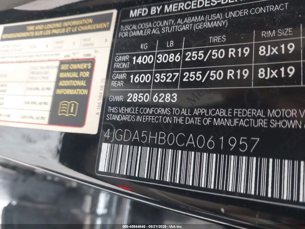 2012 MERCEDES-BENZ ML 350 4MATIC