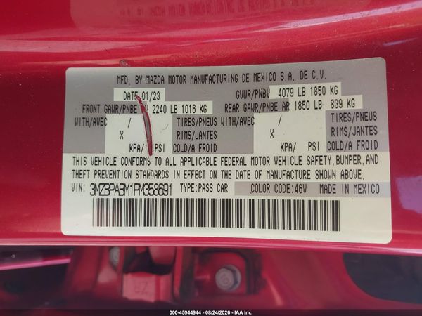 2023 MAZDA MAZDA3 2.5 S SELECT